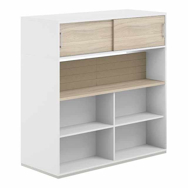 Стеллаж-комбо 1438 двухсторонний Norden Allegro AG.255.220.655.BG с антресолью и с экраном тканевым низким