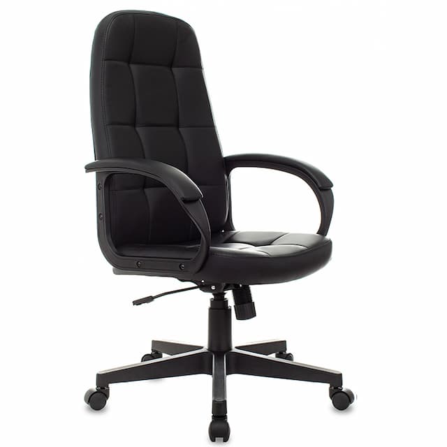 Кресло руководителя Бюрократ CH 002 черный эко.кожа крестов. пластик
