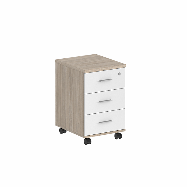 Тумба мобильная с 3 ящ. (метаб) с замком Norden Сигма SG.611.OL.WH.M