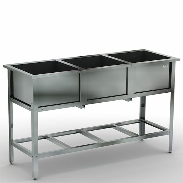 Ванна моечная трехсекционная сварная КОБОР ВМС/3-175/60/430