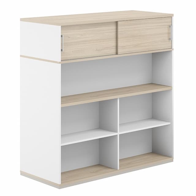 Стеллаж-комбо 1238 двухсторонний Norden Allegro AG.254.440.674.WH с антресолью и экраном ЛДСП