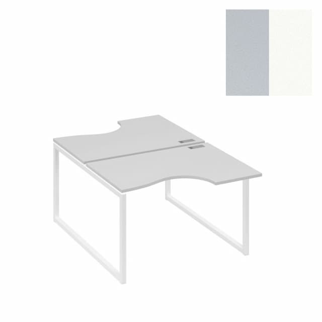 Рабочая станция Юнитекс А4 столы Классика QUATTRO (2х120) А4 Б4 183 СЕ (120x184x75) серый/металлокаркас белый