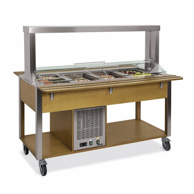 Стол Шведский охлаждаемый (защитное стекло подвижное) MetalCarrelli 6900.5M-RAL (цвет по RAL)